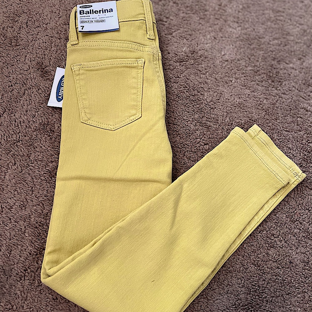Girls OLDNAVY Ballerina Mustard Jeggings SZ 7 BNWT